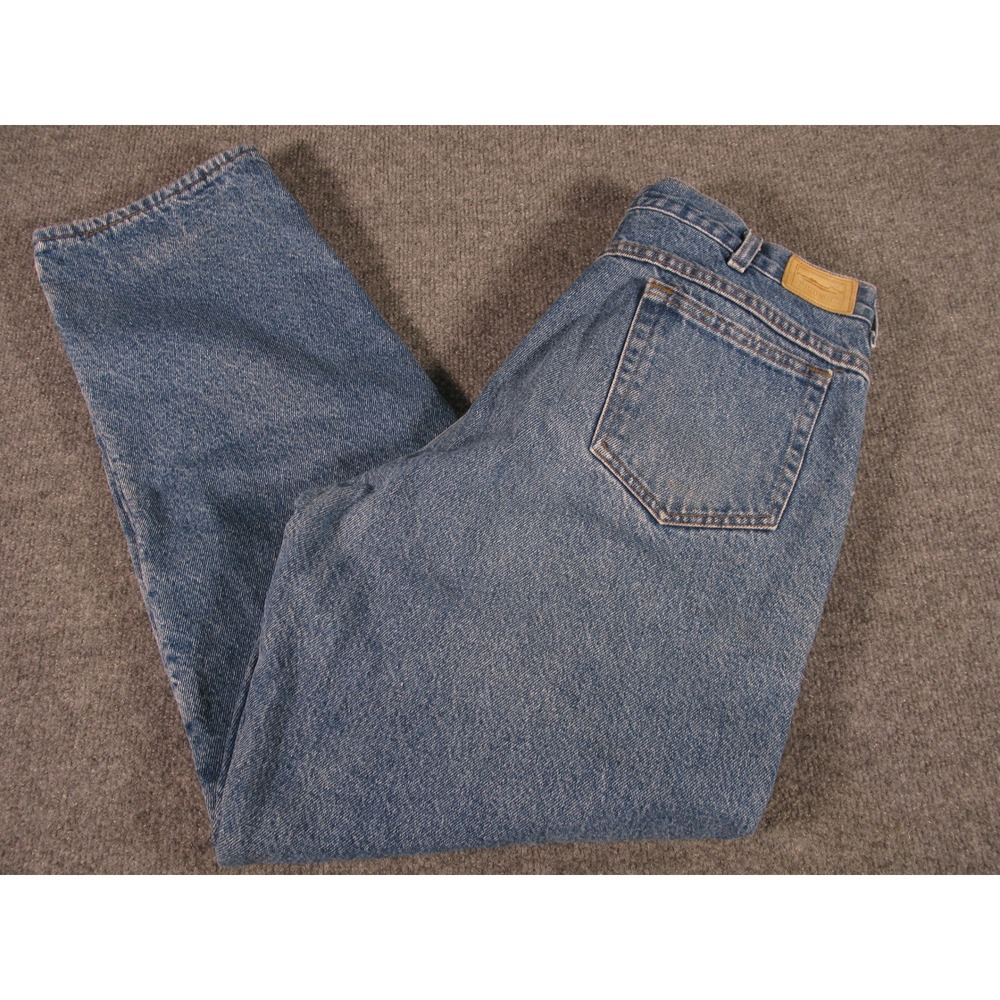 LL‎ Bean Fleece Lined Jeans Mens 34x31 Denim Straight Leg Fleece Pants 2241